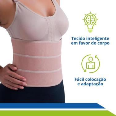Imagem de Faixa Abdominal Compressiva 3 Gomos Ajustável PósCirúrgica Abdominopla