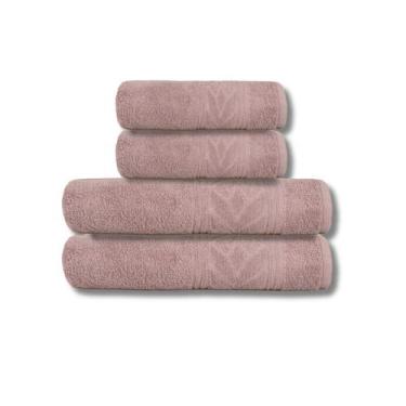 Imagem de Toalhas Premium Kit 4 Peças Absorção Superior e Suavidade - Olívia, Ro