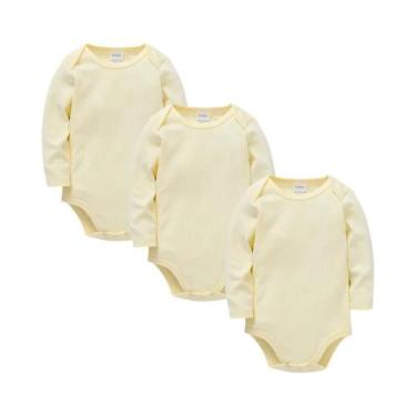 Imagem de Macacão De Algodão Branco De Manga Longa Para Bebês De 0 a 24 Meses Me