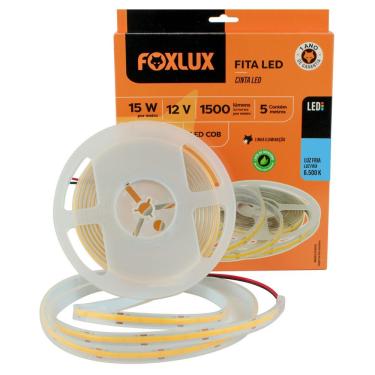 Imagem de Fita Led Foxlux Cob Ip65 15w 6500k 12v 5m