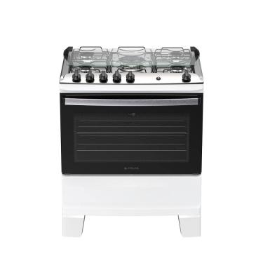 Imagem de Fogão 5 bocas Atlas Agile Up Automático Mesa Inox Branco