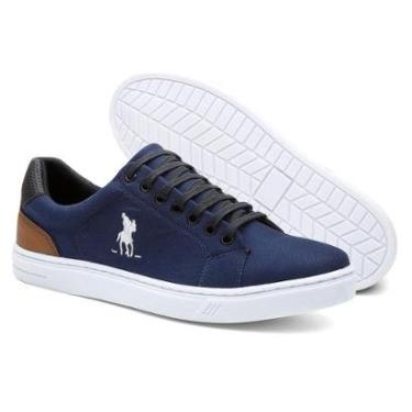 Imagem de Tênis Sapatenis Masculino Polo Lona Detalhe Couro Casual-Masculino
