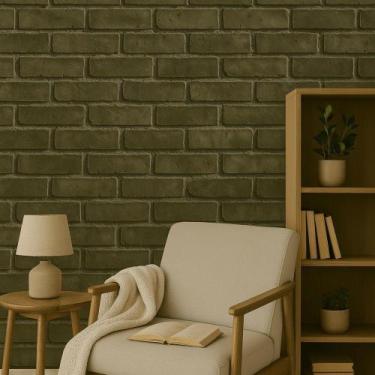 Imagem de Papel De Parede Vinilico Tijolinho Rolo 0,53x10m Vinil PVC - Plast.co