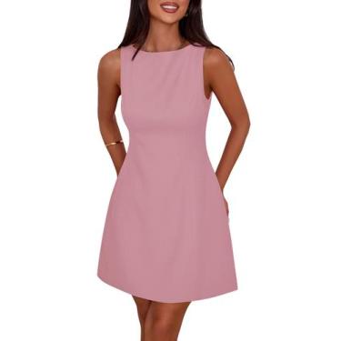 Imagem de Vestido PRETTYGARDEN Feminino Curto 2025 Verão Regata Rosa