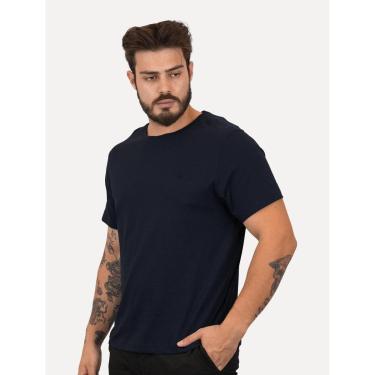 Imagem de Camiseta Dudalina Masculina Ultrasoft Cotton Logo Azul Marinho-Masculino