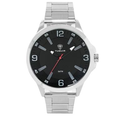 Imagem de Relógio Masculino Tuguir Analógico TG100-1C Prata e Preto-Masculino