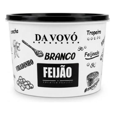Imagem de Pote Organizador Mantimentos Branco 2l Cozinha Decorado - UZY, Feijão