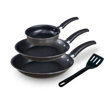 Imagem de Conjunto De Frigideira 3 Peças Antiaderente Teflon - Globalflon, Preto