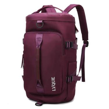 Imagem de Bolsa Mochila de Viagem e Academia OEM em Oxford 46x25x25 Roxo com Compartimento para Tênis Unissex
