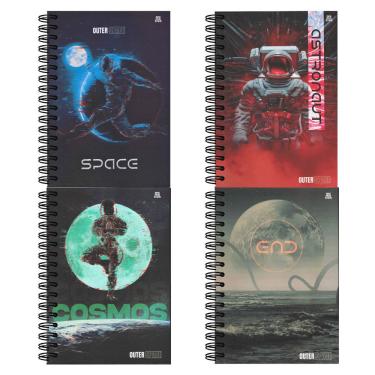 Imagem de Caderno Espiral Capa Dura São Domingos Outer Space Animativa com Folhas Pautadas Formato 200X275MM 80 Unidades