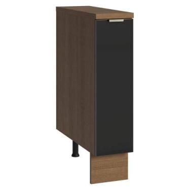 Imagem de Balcão Porta-temperos 20 Cm 1 Porta Rustic/preto Lux Madesa Rustic/pre