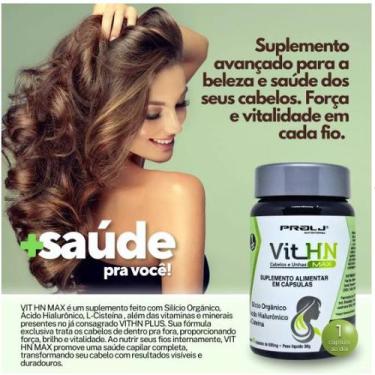 Imagem de Vitamina para cabelos Vit HN MAX 500mg 60 cápsulas Cabelos e Unhas - P