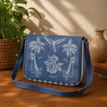 Imagem de Bolsa Transversal Farm Brisa Jeans Lenço Tropical Original