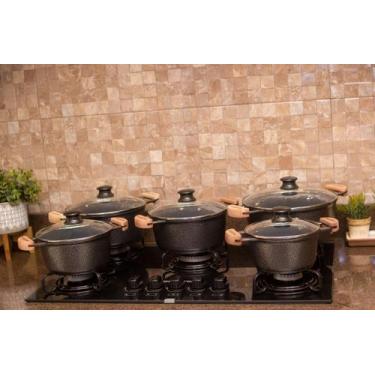 Imagem de Jogo de panela aluminio batida fundido revestimento cerâmica - Divifor