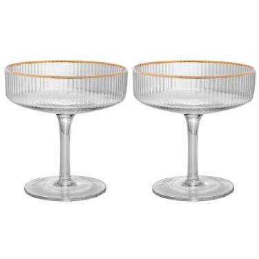 Imagem de Kit Taças Lines (2 Peças - 200 ml) com Fio de Ouro - Wolff, com Fio de