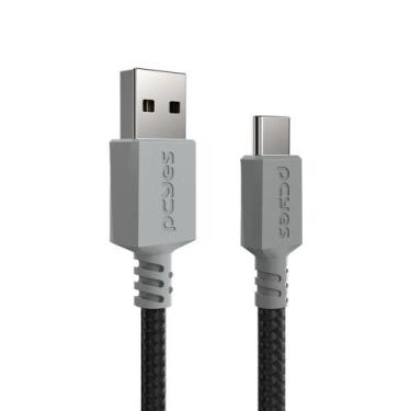 Imagem de Cabo USB a 2.0 Macho P/ USB TIPO-C - Conec. Cinza - P/ PS5 - 3M - NYLO