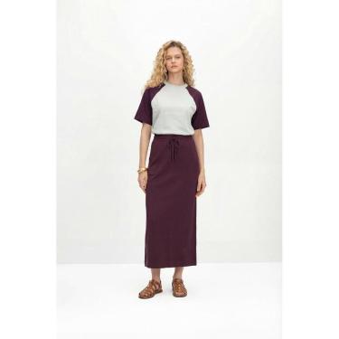 Imagem de Saia midi feminina em moletom collab Essendi e Brandili