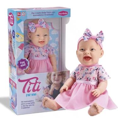 Imagem de Boneca Baby Titi Menina Bebe Infantil Faz Xixi Divertida - Bambola