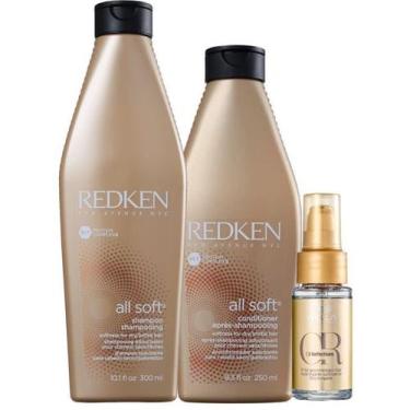 Imagem de Kit Redken All Soft Shampoo, Condicionador e Oil Reflections