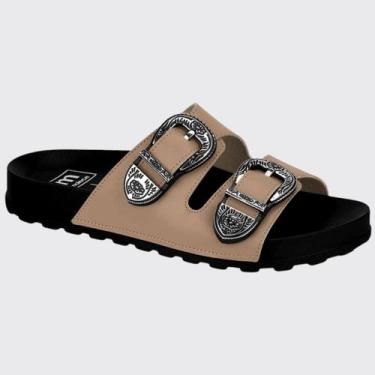 Imagem de Tamanco Rasteira Feminina Fivela Metal Moleca 5436.402.7800, Nude, 37