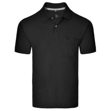 Imagem de Camisa Polo Masc. Piquet Básica com Bolso Vilejack VMGP0001, Preto, P