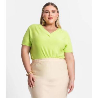 Imagem de Blusa Plus Size Manga Morcego Secret Glam, Rosa pink, G2