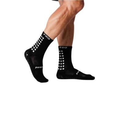 Imagem de Meião Futebol Prosocks Grip Draft, Preto, Preto, Branco, 33-37