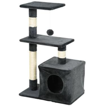 Imagem de Arranhador Torre De Gato Luxo Com Casa e Plataforma - Uzeda, Preto
