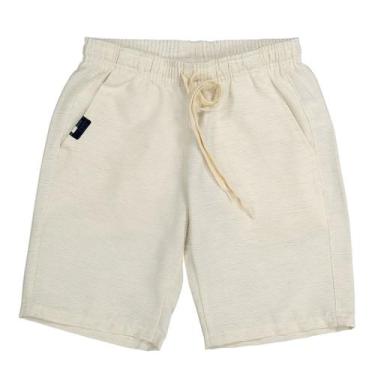 Imagem de Bermuda Infantil Menino Em Linho Off White Ogochi, 8