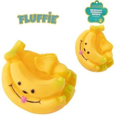 Imagem de Mordedor Banana Plástico p/ Cachorros c/ Apito - 7cm - - FLUFFIE