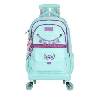 Imagem de Mochila De Carrinho 360 Stitch Turquesa Infantil - Luxcel