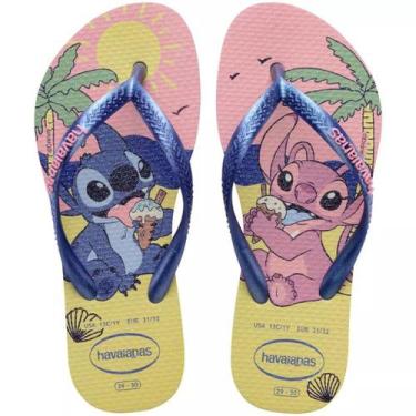 Imagem de Chinelo Havaianas As Legitimas Kids Slim Disney Stitch, 33/34, Butterc