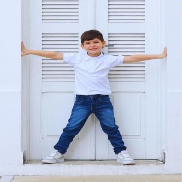 Imagem de Calça Jeans Infantil c/ Elastano - Top Atacado, Jeans escuro, 8 Anos