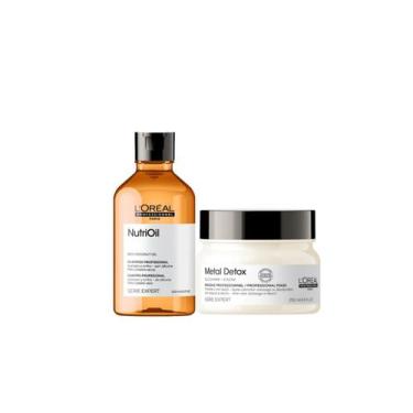 Imagem de Kit L'Oréal NutriOil Shampoo 300ml + Metal Detox Máscara 250g