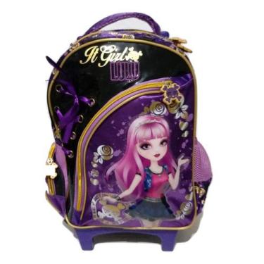 Imagem de Mochila escolar infantil com Rodinha 38 cm Lulu Lilas - sun