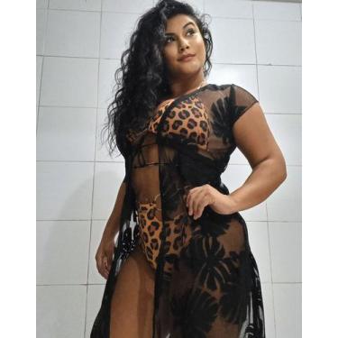 Imagem de Saída (estampa folhas) - TM Looks, Preto