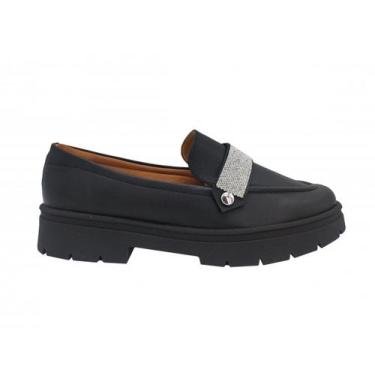 Imagem de Mocassim Feminino Vizzano Loafer Preto com Brilho 1422.102, Preto, 38