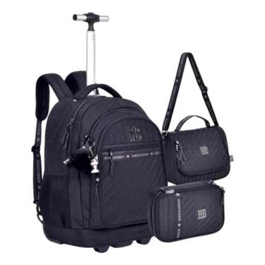 Imagem de Kit De Mochila Escolar Rebecca Rodinha Com Lancheira Estojo - clio