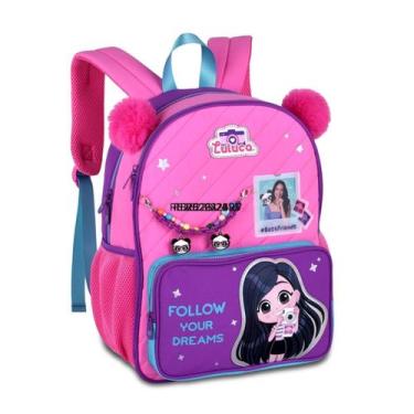 Imagem de Mochila Escolar Infantil Luluca Feminina com pompom e pingente