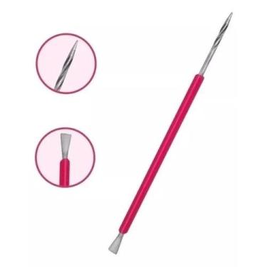 Imagem de KIT Bastão Misto Palito E Espátula Isis Cutelaria Inox Rosa
