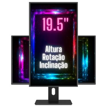Imagem de Monitor 19.5" LED Ergonômico Ajuste de altura,rotação vertical,rotação horizontal,...