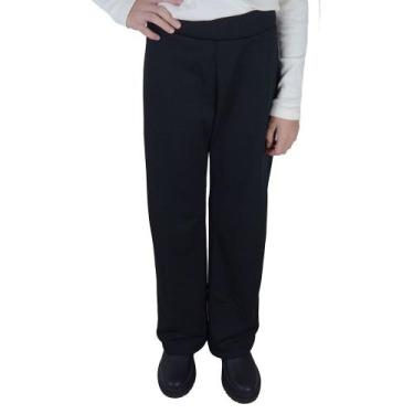Imagem de Calça Térmica Infantil Feminina Upman Canelada Reta Preta, Preto, 08