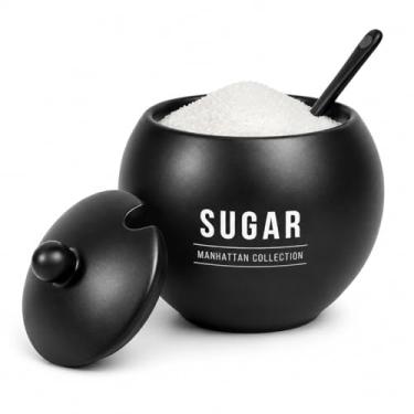 Imagem de Haüskraft - Açucareirocom colher de porcelana Manhattan preto 350ml