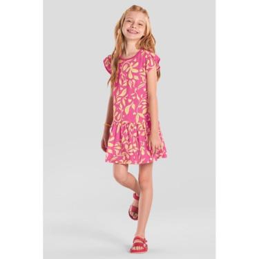 Imagem de Vestido infantil menina de flores Brandili -Rosa