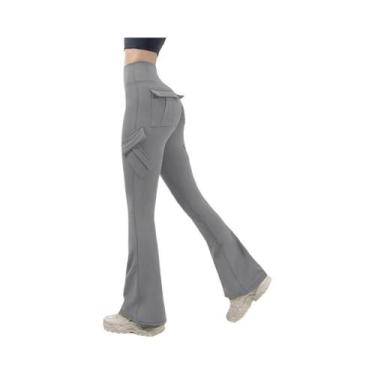 Imagem de Leggings De Yoga Femininas De Alta Elasticidade Com Bolsos, Compressão