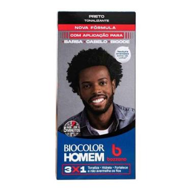 Imagem de Tonalizante de Cabelo Masculino Bozzano Biocolor Homem Preto