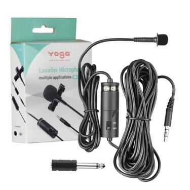 Imagem de Microfone Lapela Condensador Omnidirecional Youtubers Pro Cor Preto - 