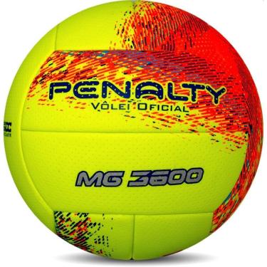 Imagem de Bola de Vôlei mg 3600 XXI Laminado em Micropower Resistente Amarela e Laranja e Azul Penalty