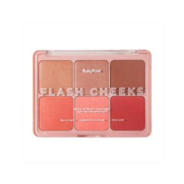 Imagem de Paleta de blush e iluminador flash cheeks ruby rose