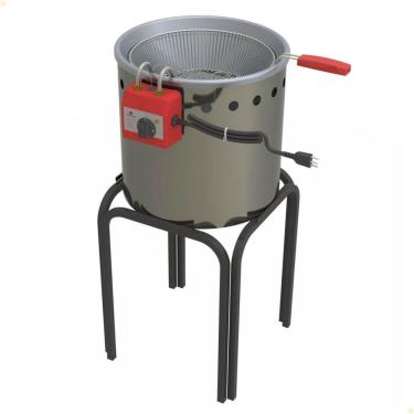 Imagem de Fritador Água e Óleo Elétrico PR-90 e com 2 Cestos Simples 19L Cinza Progás